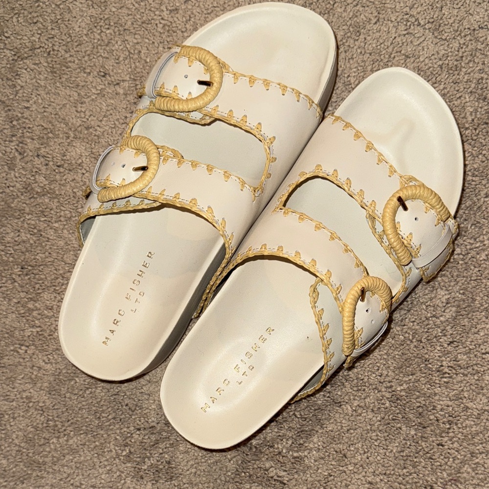 Marc Fisher Cream and Tan Women's Sandals